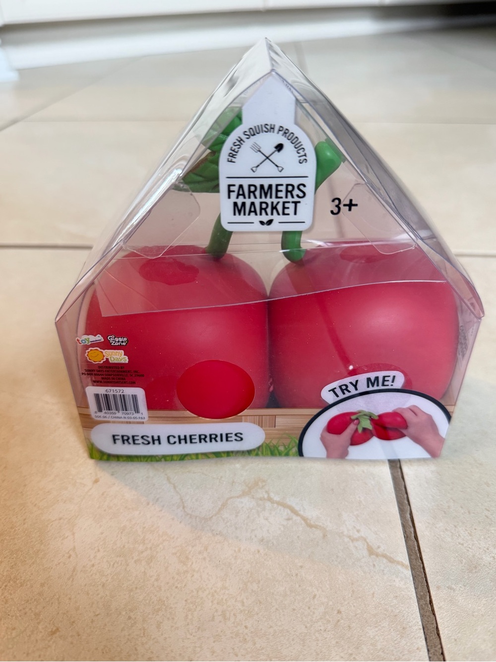 Farmers Market Fresh Cherries Squishy Toy - Red